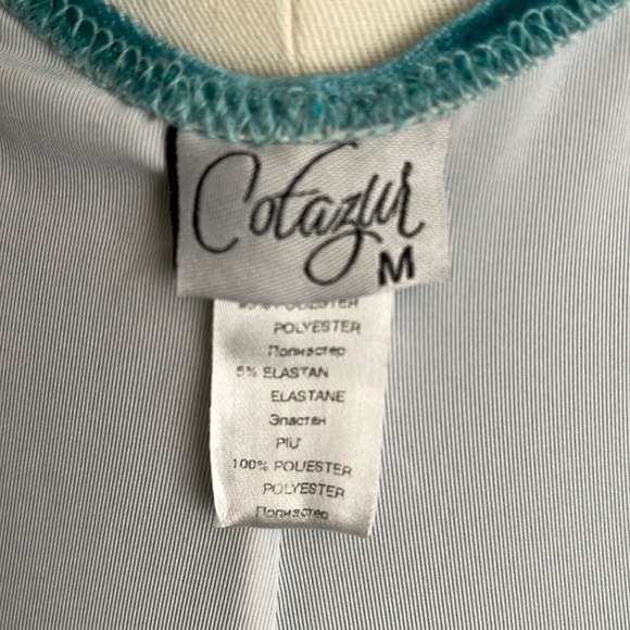 NWOT - Cotazur - Plunge Front Velvet and Mesh Peekaboo One-Piece Swimsuit - M/6 - Picture 8 of 9